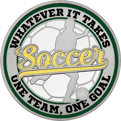 Gold "Soccer" with Dark Green Outer Circular Borders